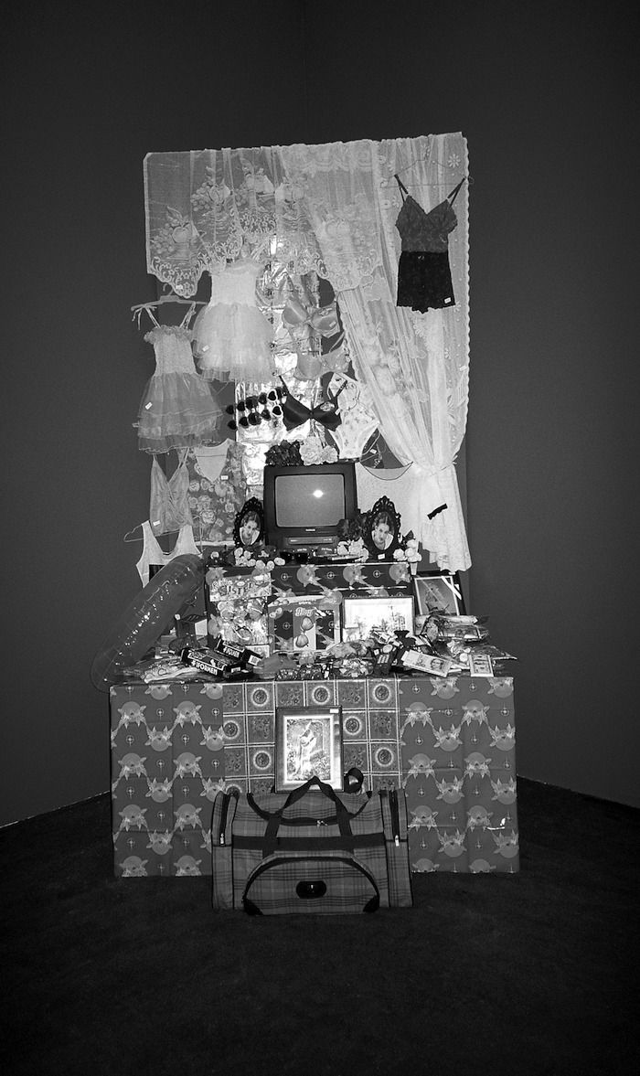 Gulsun 10 Fig. 10. Gülsün Karamustafa, <i>Objects of Desire, Suitcase Trading (Limit 100 Dollars)</i> (1998), performance. Money-Nation Exhibition, Shedhalle, Zurich.