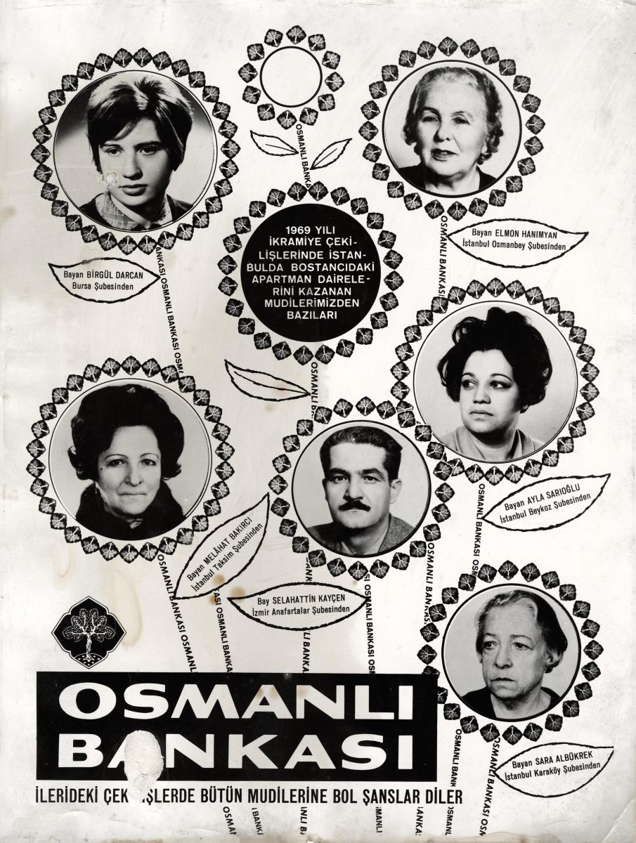 02 Ecafc00052 Osmanlı Bankası İkramiye Evleri afişi, 1969<br />
Salt Araştırma, Osmanlı Bankası Arşivi<br />
