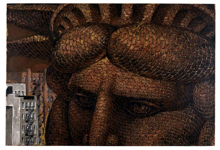 Martin Wong, Mrs. Liberty Face [Bayan Özgürlük Anıtı], 1990 Martin Wong, <i>Mrs. Liberty Face</i> [Bayan Özgürlük Aniti], 1990<br />
Daniel Buchholz ve Christopher Müller Koleksiyonu (Köln)