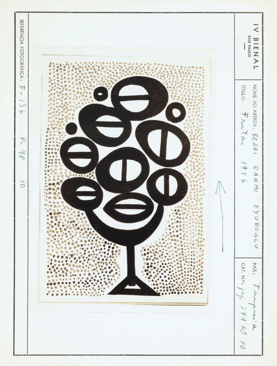 5 Bedri Rahmi Eyüboğlu’nun sergilenen eserlerinden <i>Meyveler</i> <br />
©Fundação Bienal de São Paulo/Arquivo Histórico Wanda Svevo