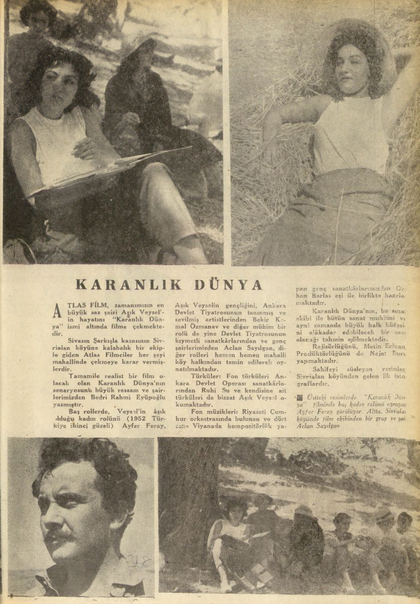 8 1952 09 20 Yldz Dergisinde Film Tantm Yazs Sivrialan Cekimlerinden Kareler Film ekibi Sivrialan’da, <i>Yıldız</i>, Sayı: 91, 20 Eylül 1952<br /><br />
