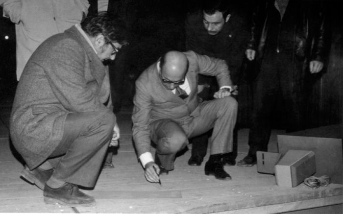 Hayati Tabanlıoğlu Atatürk Kültür Merkezi insaatinda Hayati Tabanlioglu, 1970'ler