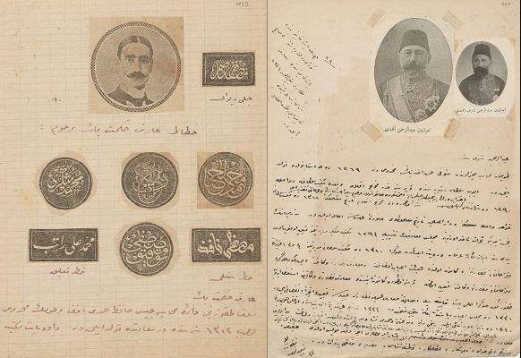 Blog Hattat Arif Hikmet Bey’in biyografisi, EATBA1029 (solda) ve Abdurrahman Şeref Efendi’nin biyografisi, EATBA0740 (sağda)<br />
Salt Araştırma, Ateşizâde Mehmed Bedreddin Selçukî Arşivi