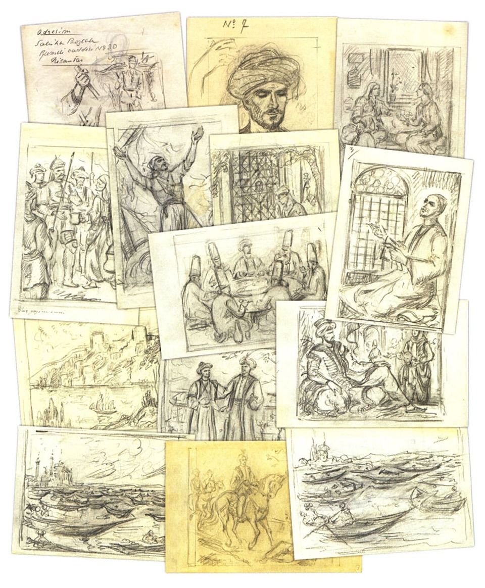 Bozcali 4 Sabiha Bozcalı'nın editoryal illüstrasyon eskizleri<br /><br />
