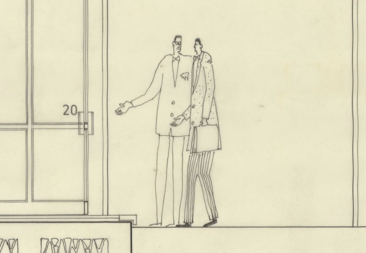 Gorsel004 Olmuksan Oluklu Mukavva Fabrikası uygulama projesi, rüzgârlık kesiti (detay), ölçek: 1/20, 1968 <br />
Salt Araştırma, Doğan Tekeli-Sami Sisa Arşivi<br />