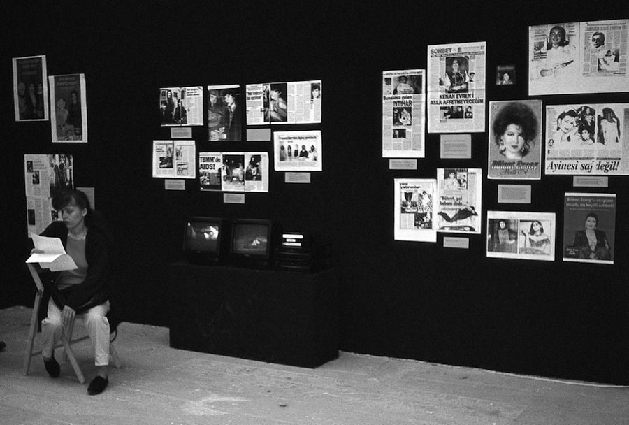 Gulsun 8 Fig. 8. Gülsün Karamustafa, <i>A Playground in the Net of Gendered Relations</i> (1996), mixed media and video installation. Kültür–Shedhalle, Zurich.