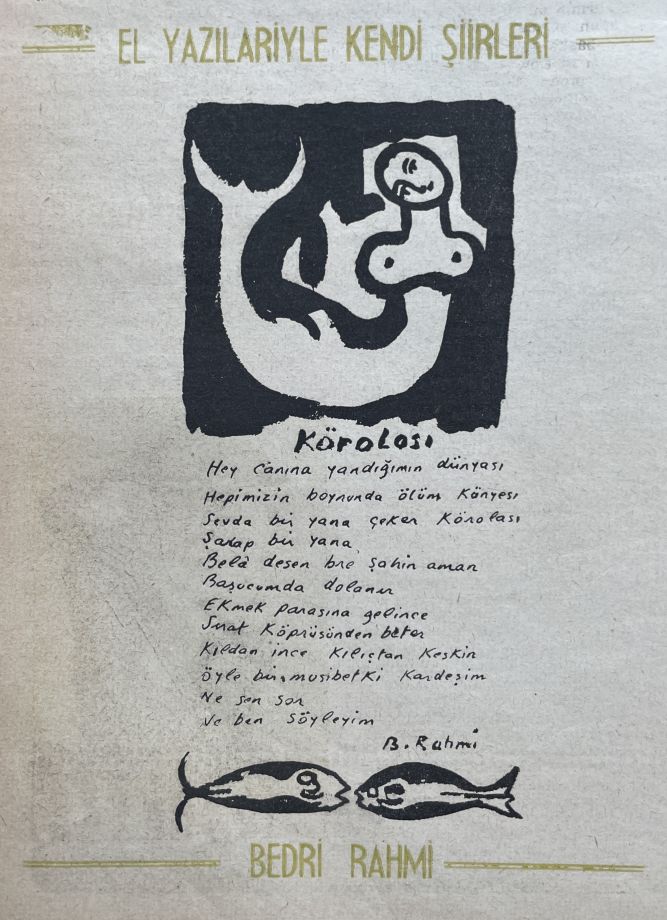 Kapak Gorseli Korolas Bedri Rahmi Eyuboglu Yeditepe Dergisi 15 Ocak 1951 Say16 Bedri Rahmi Eyüboğlu, “Körolası”, <i>Yeditepe Dergisi</i>, Sayı: 16, 15 Ocak 1951