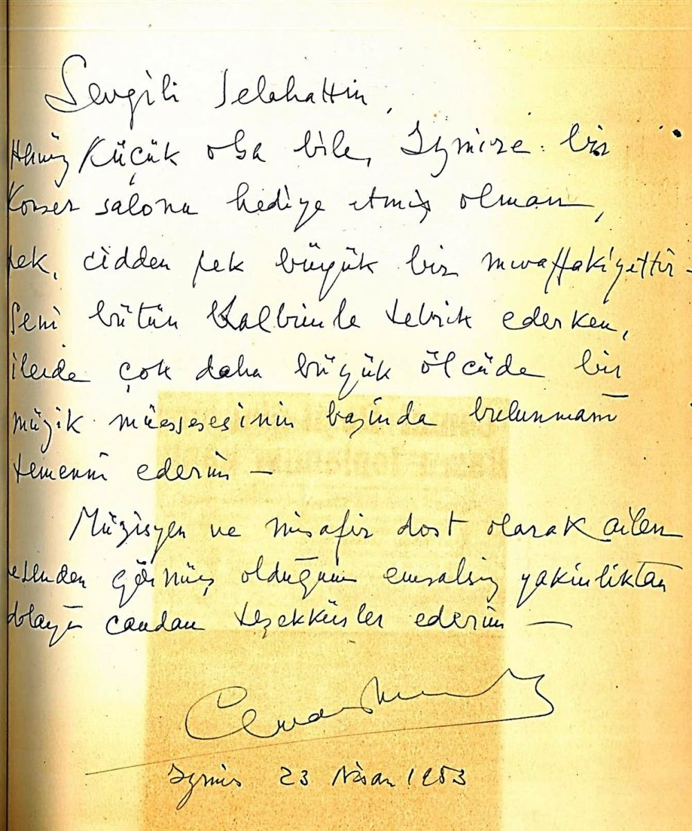 Resim9 Cemal Reşit Rey’in Selâhattin Göktepe’ye mektubu, 23 Nisan 1953<br /><br />
