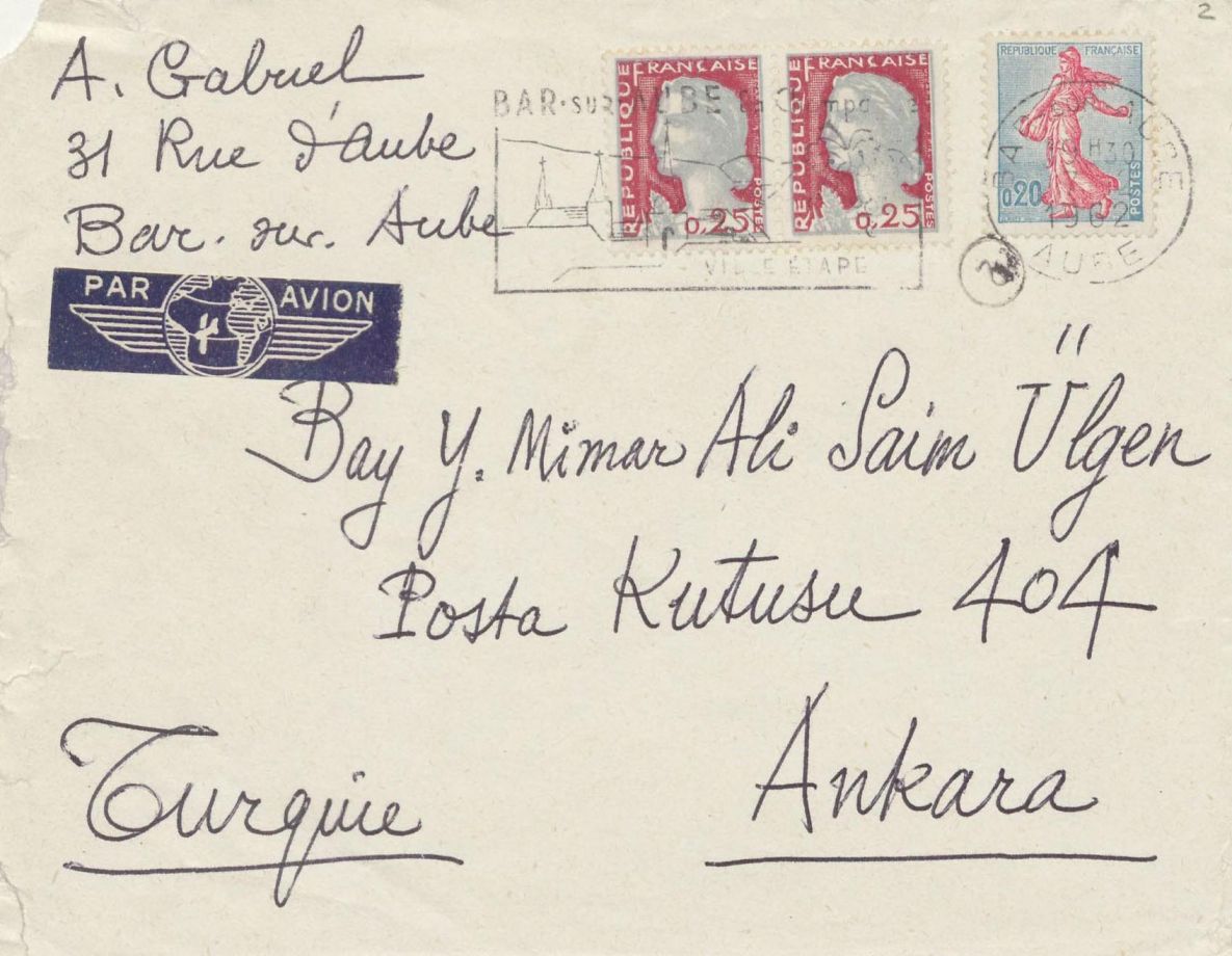 Tasudoc0854 Albert Gabriel'in Ali Saim Ülgen'e gönderdiği mektubun zarfı
SALT Araştırma, Ali Saim Ülgen Arşivi
